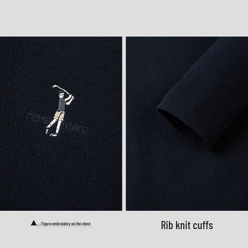 HLA ZOLA Herren Strickhemd mit Stickerei, Faux Two-Piece