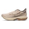 Mizuno Wave Rider 28 Bequemes Stoff-Mesh Rutschfest Stoßdämpfend Low-Top Laufschuhe Unisex Sneaker Beige Braun J1GC240561