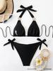 2025 Multi-Color Women's Bikini: European & American Three-Point Tie, Split Swimsuit