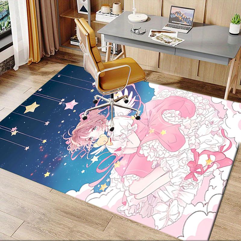 Sakura Kinomoto Charmanter Engels-Stuhlmatte: Magische Heimdekoration, Büroteppich Geschenk für jeden Raum