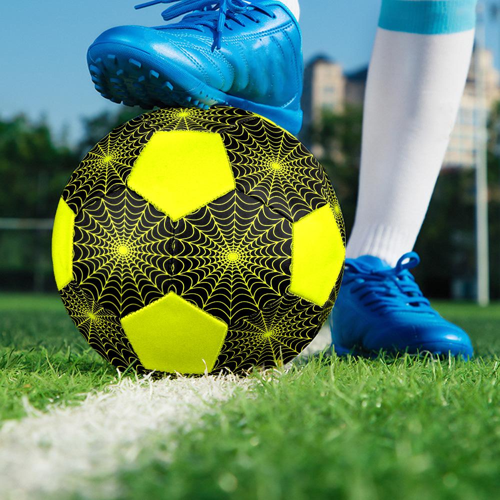 Spider Webs and Beehives Indoor Size 5 Soccer Ball Colorful Machine Stitched PVC Competition Ready Durable High-Bounce