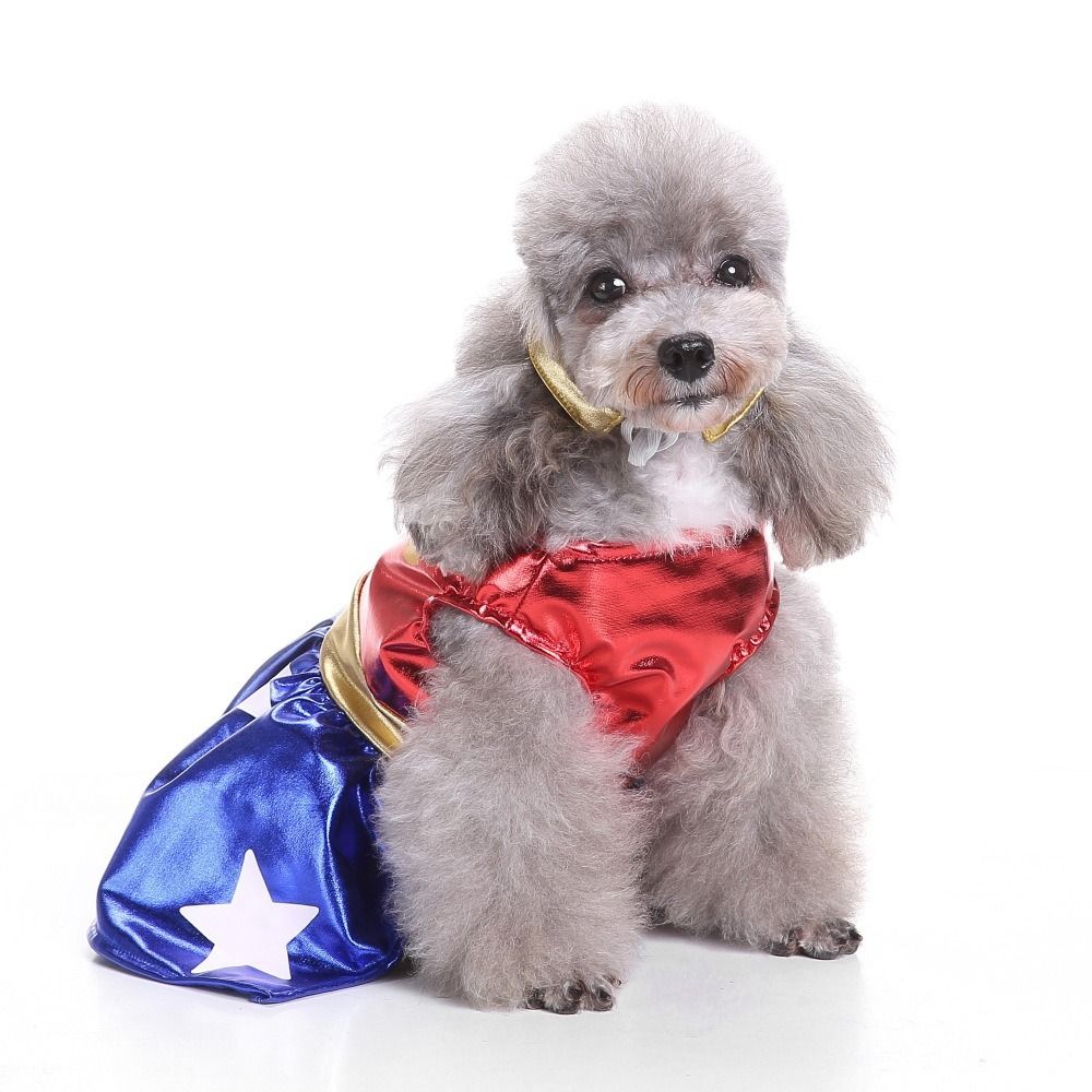 Pet Dress Up Outfit Polyester Dog Halloween Dress Soft Colorful Pet Cosplay Clothes Breathable Christmas Party