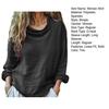 Women Shirt Piled Collar Long Sleeve Solid Color Pullover Tops Loose Fit Thin Tee Shirt Breathable Lightweight Tops