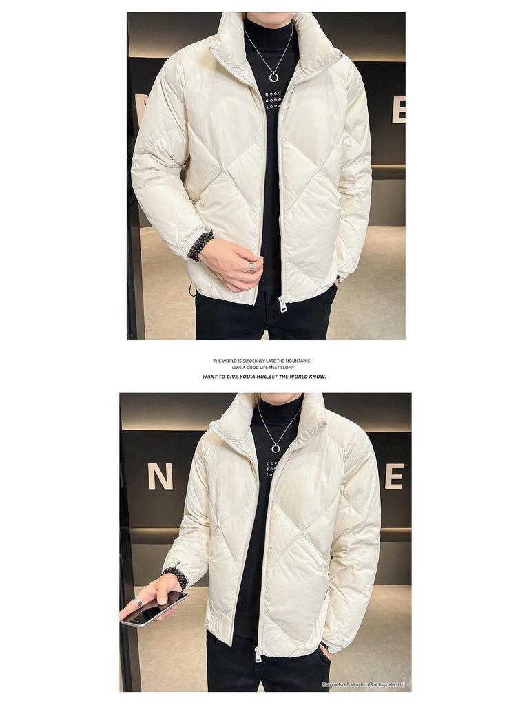 Winter 2023 Solid Color Stand Collar Down Jacket – Unisex 3D Cut, Thickened Coat