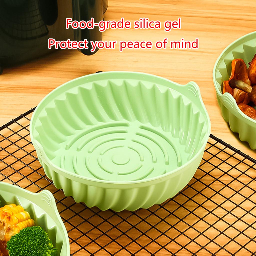 Air Fryers Oven Baking Tray with Gloves Fried Chicken Basket Air Fryer Silicone Pot Replacement Air Fryer Accessories