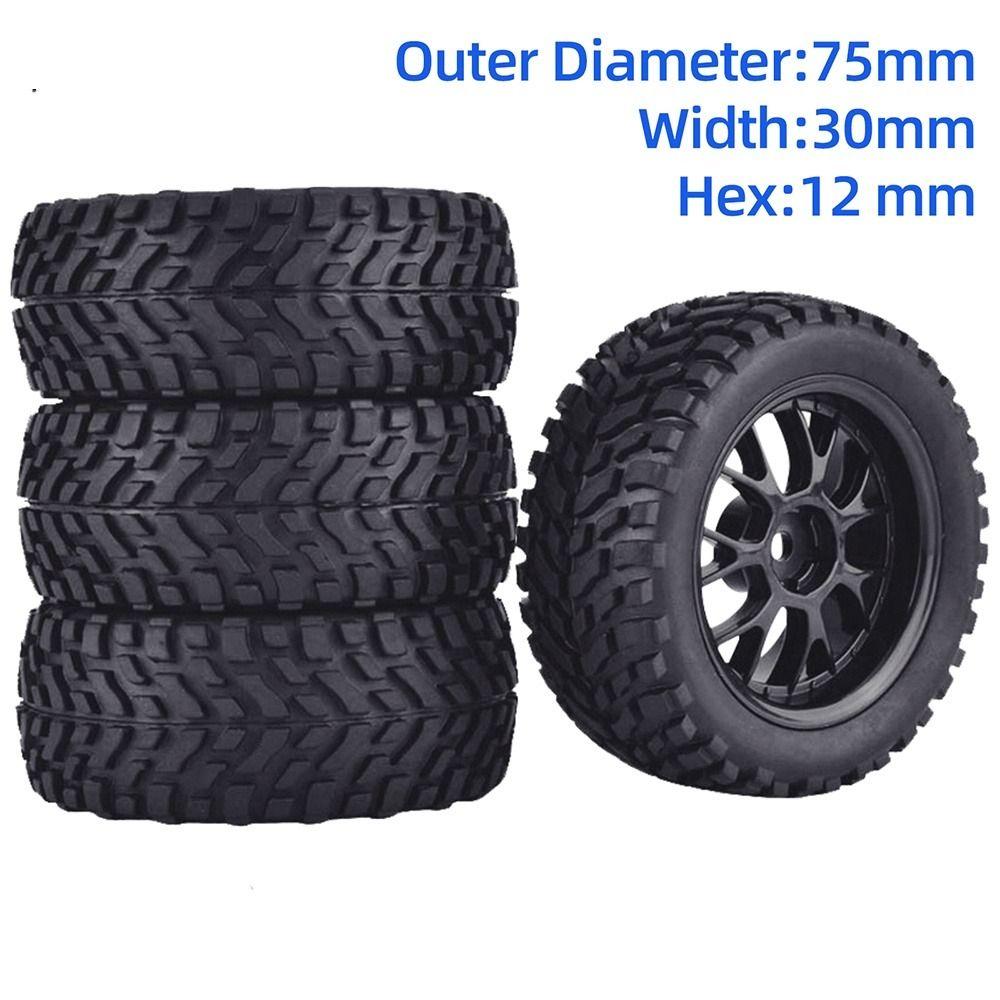 144001 124018 RC Car Wheel Rubber Rally Climbing Car Wheel Rim 75mm Tires Wheel  For MN99S