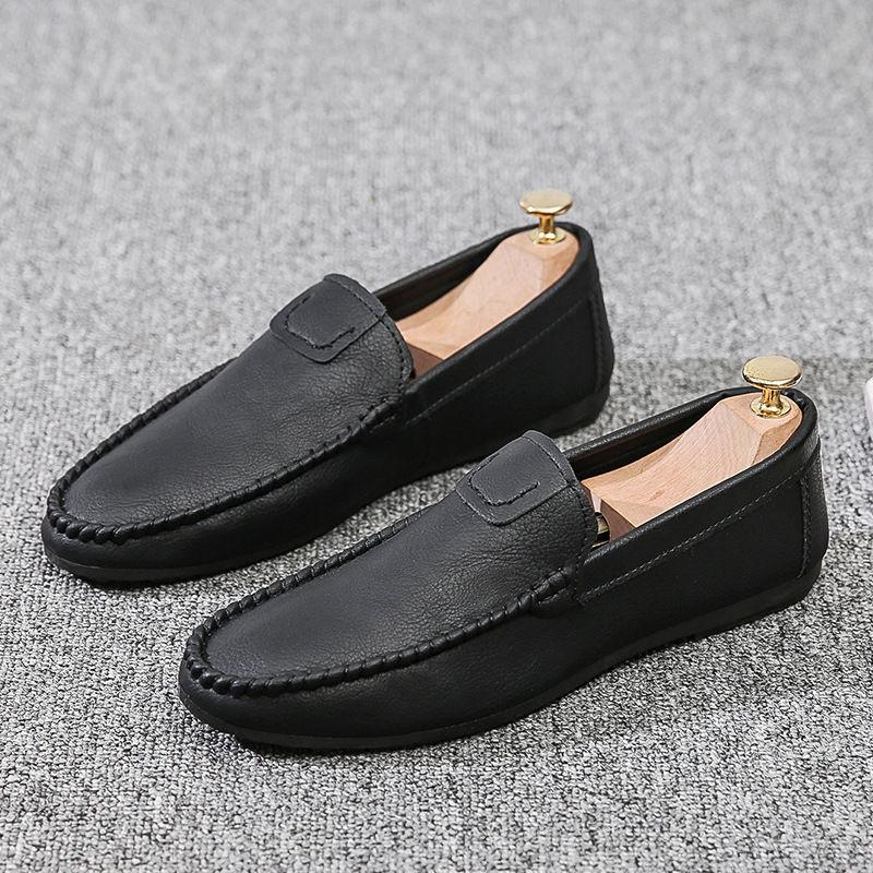 Soft Slip-on Round Toe Flat Leather Shoes for Men New Classic Original Comfortable Designer Common Man Casual Shoe In Promotion