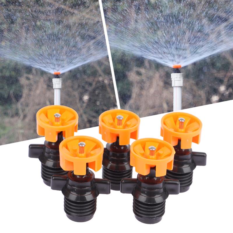 2Pcs  Plastic 4-Point Unobstructed Flywheel Nozzle, Garden Atomizing Agricultural Irrigation Nozzle, Automatic Rotating Nozzle