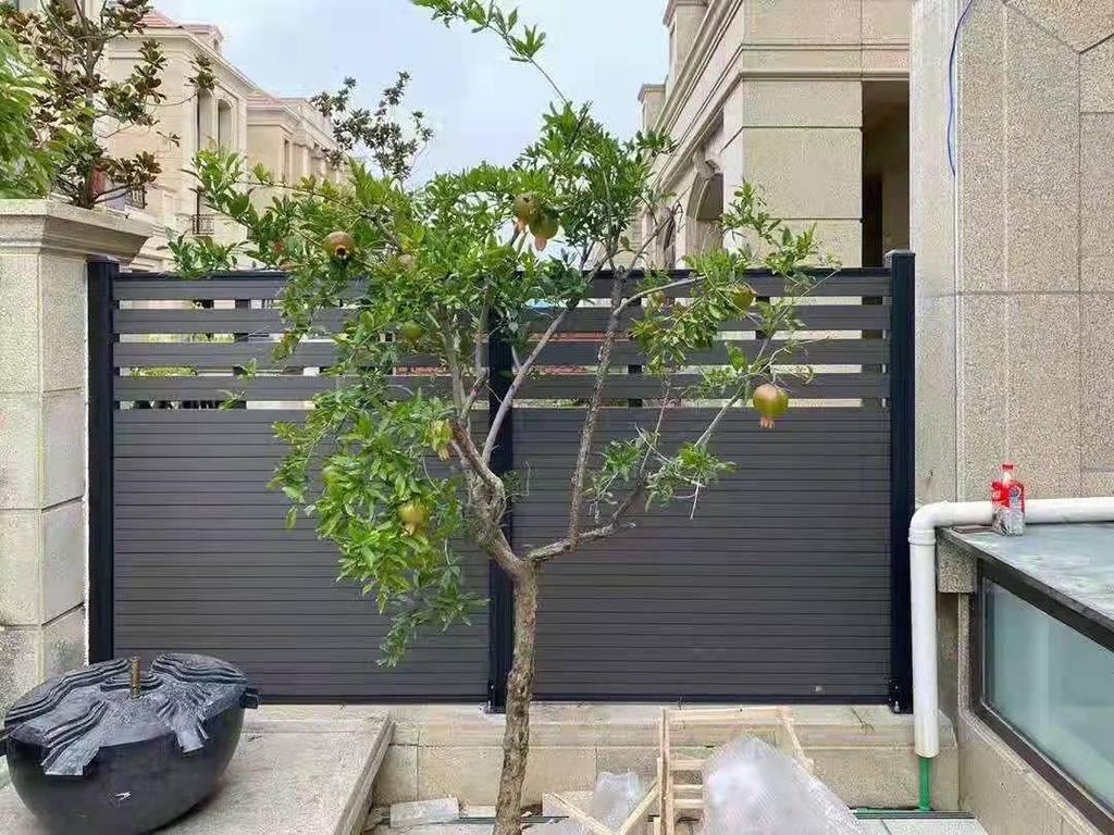 Aluminum Alloy Wood-Plastic Composite Fence for Gardens and Villas