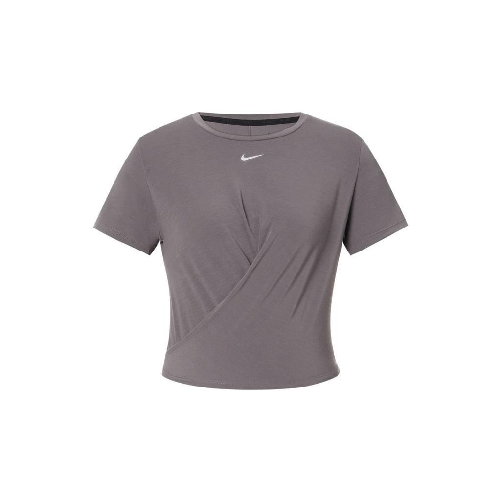 Nike One Luxe Twist Reflective Logo Breathable Training Casual Short Sleeve T-Shirt Women Tops Mineral-Purple DD4922-202