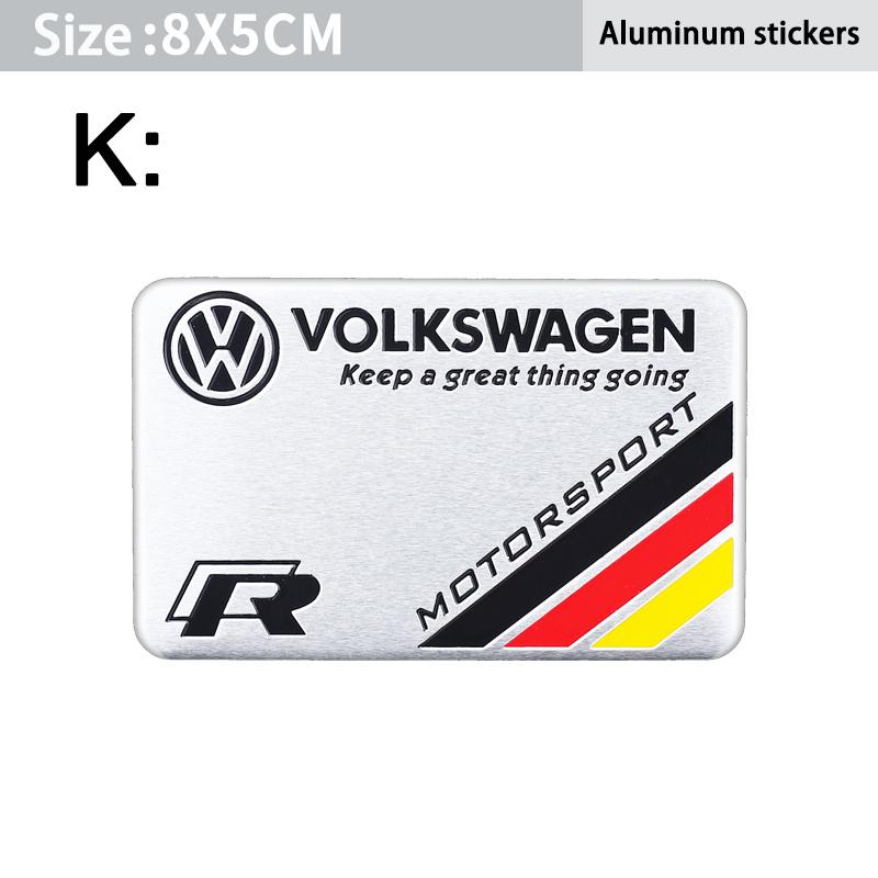 For VW Volkswagen Jetta MK5 Golf 1Pcs Car Styling Aluminum Alloy Badge Sticker For Volkswagen GTI R-Line R Polo Golf Passat Scir