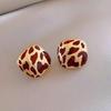 Modern Retro Gold Square Stud Earrings: Unique, Feminine Design