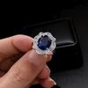Imitation Natural Ruby Sapphire Ring Women's Fashion Coconut Round High Carbon Diamond Ring Jewelry