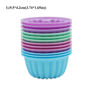 12Pcs High Quality Mini Silicone Baking Cups Nonstick Colorful Cake Pan Durable Muffin Cups
