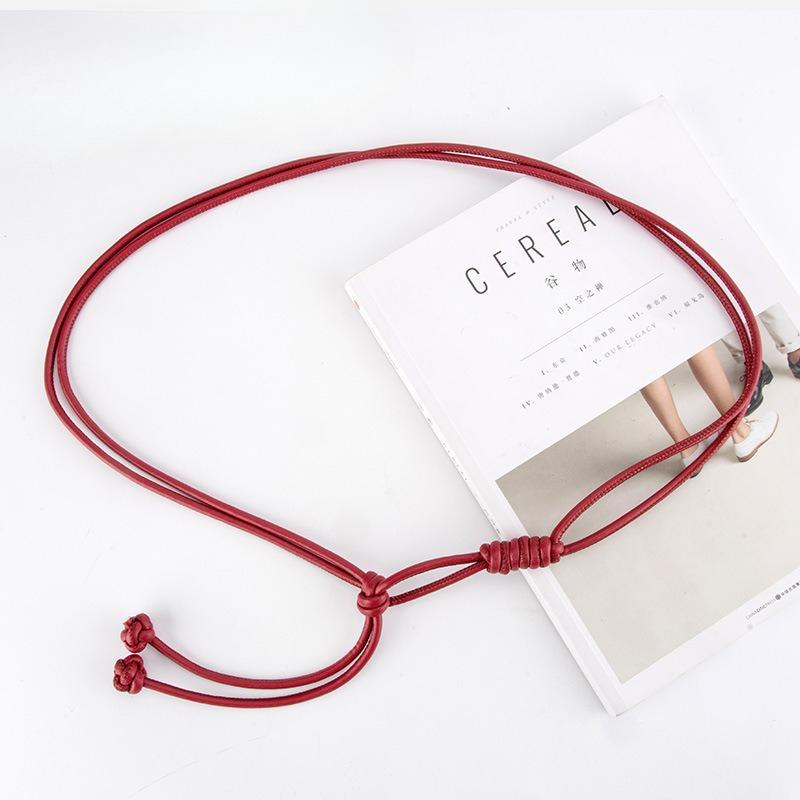 

Элегантная и Простая ПУ Поясная Цепочка Женская Универсальная Юбка Высокого Класса Узел Поясная Веревка Декоративный Тонкий Ремень Женский Стиль