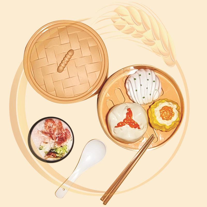 Kids Kitchen Play Set: Steamer, Hamburger, Pizza, and Simulated Food Toys