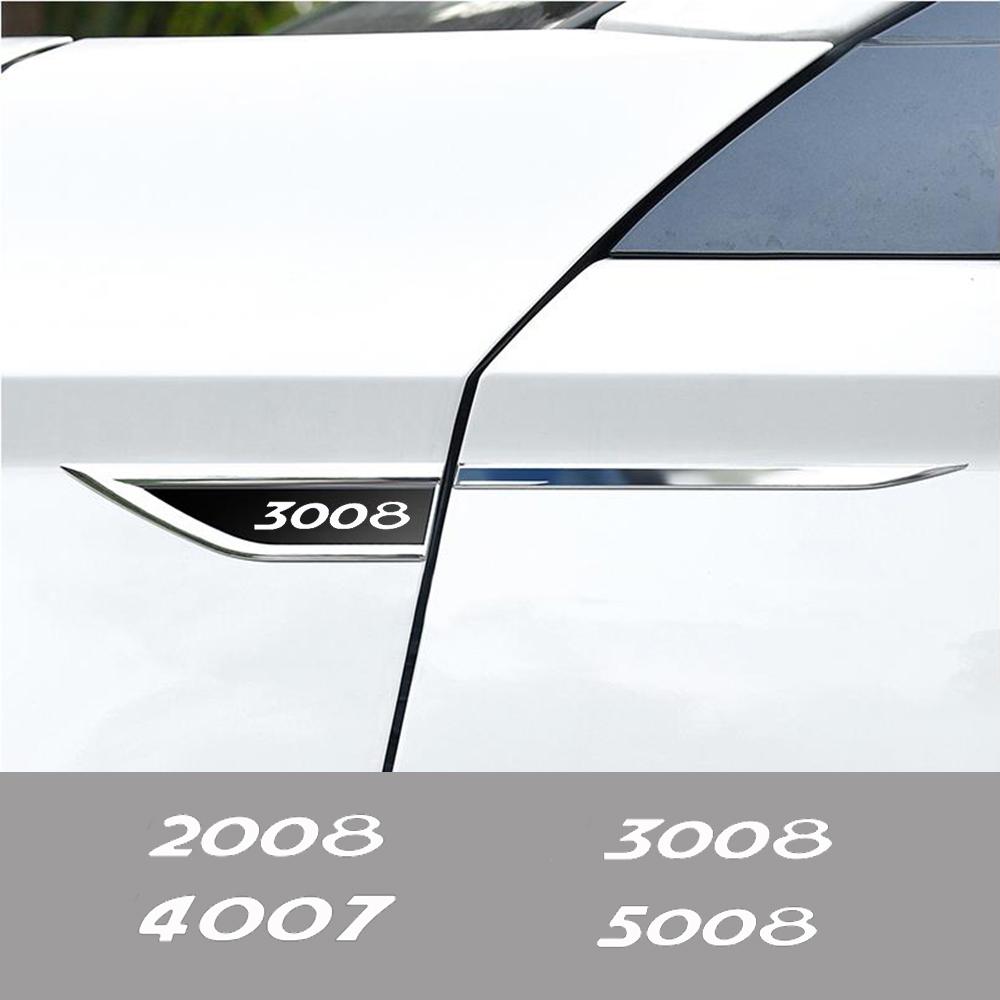 2 ks Nerezová boční lišta blatníku auta Samolepka na karoserii auta Ochranná samolepka pro Peugeot 5008 3008 2008 4007