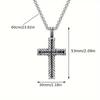 Funky Easter Stripe Cross Cool Pendant Necklace, Men's Trendy Stainless Steel Necklace Fashion Accessories