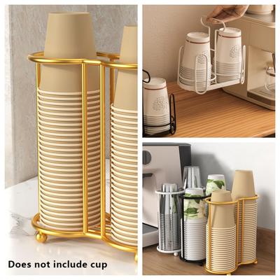 Cup Lid Storage Box Disposable Cup Rack Iron Art Cup Holder Dispenser For Countertops Durable Coffee Storage Rack For Kitchen