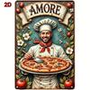Vintage Italienisches Metallposter, Pizzaiolo Koch Küchenwanddekoration Vintage Italienisches Metallschild, Pizzaiolo Kunst für die Küchenwand