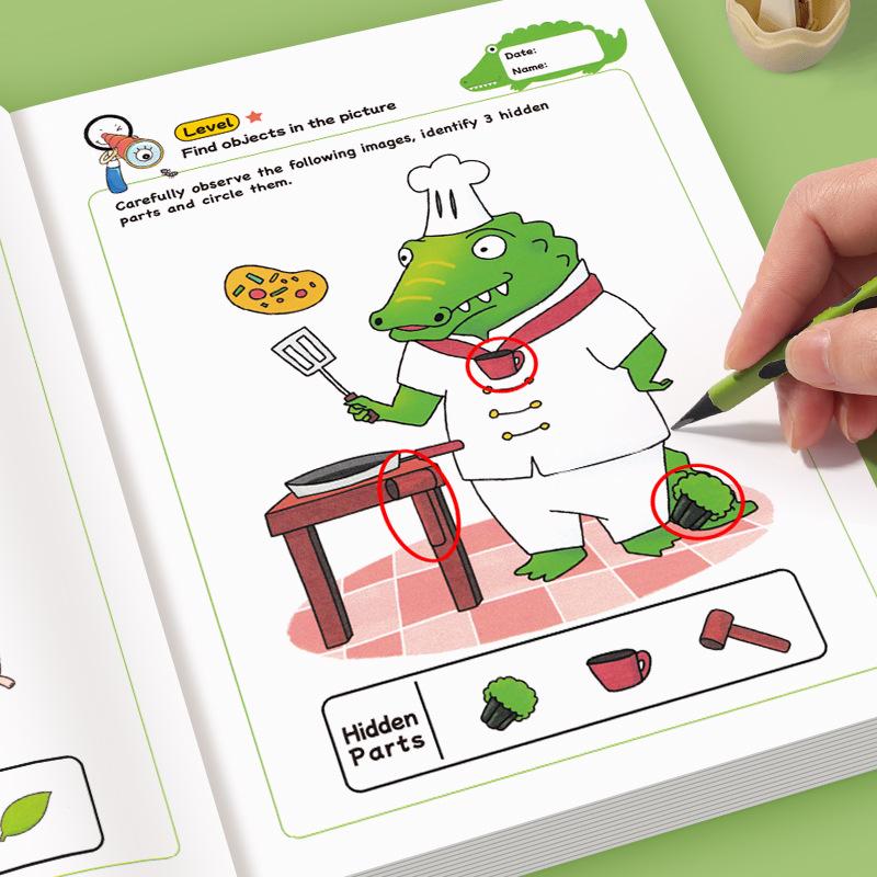 Non-Toxic Find Hidden Pictures Matching Game Montessori Kids Visual Tracking Concentration Trainting Early Educational Books Preschool Toy