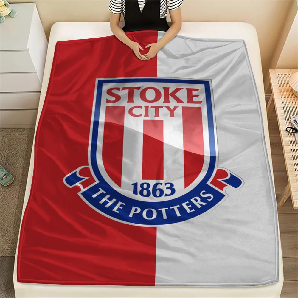 1 ΤΕΜ. Κουβέρτα Φανέλα με Εκτύπωση Stoke City FC, Υψηλής ποιότητας Άνετη για Όλες τις Εποχές, Διακόσμηση Σπιτιού, Ζεστασιά και Άνεση, Ιδανική για Χριστουγεννιάτικα Δώρα182