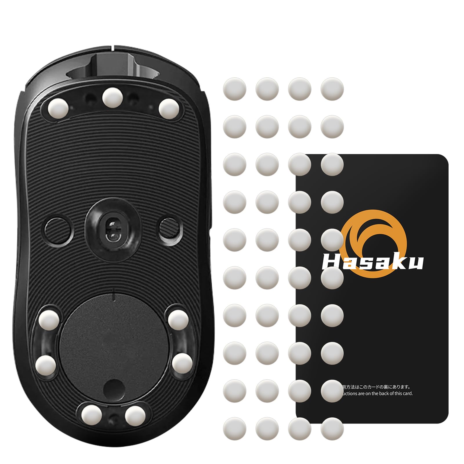 

Hasaku Premium Slide Series Mouse Round Universal 6mm Round Edge for Gaming Improved Mouse Movement 40-Piece Feet, Edge, Mice,