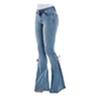 Plus Size Women Vintage Flare Jeans?Lace Up Bow Skinny Wide Leg Denim Pants
