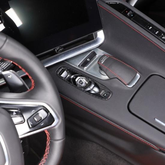 Dry Carbon Center Console Gear Position Frame Trim Cover For Corvette C8 -24
