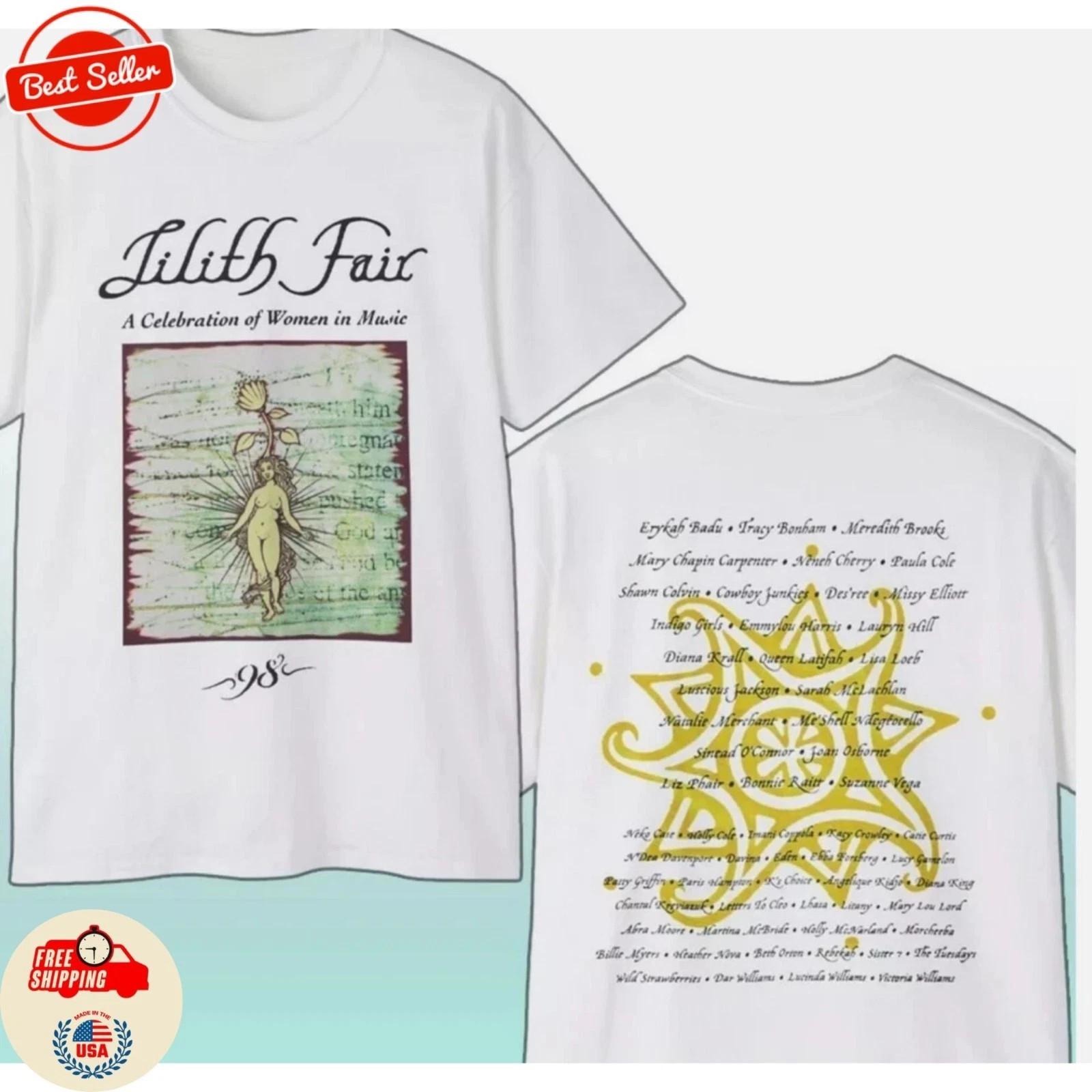 Редкая винтажная футболка Lilith Fair 1998 года, двусторонняя S