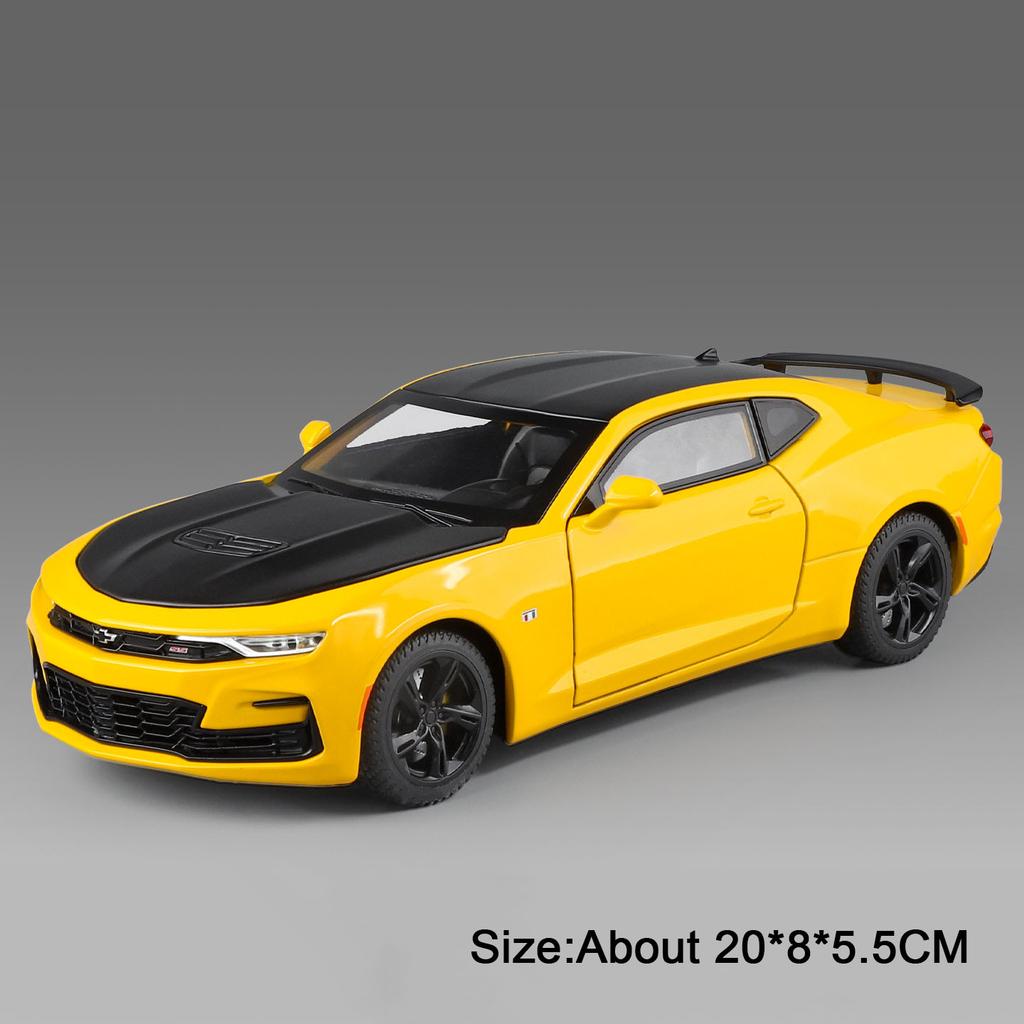 1:24 Camaro Revuelto Model Toy Car Metal Diecast Music Light Shock Absorption Models Linkage Steering Toys Collectible Item