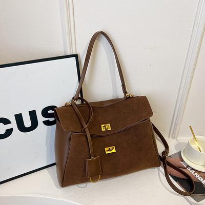 Retro Suede Shoulder Armpit Bag Women's New Large-capacity Commuter Portable Tote Bag Casual Messenger Bag