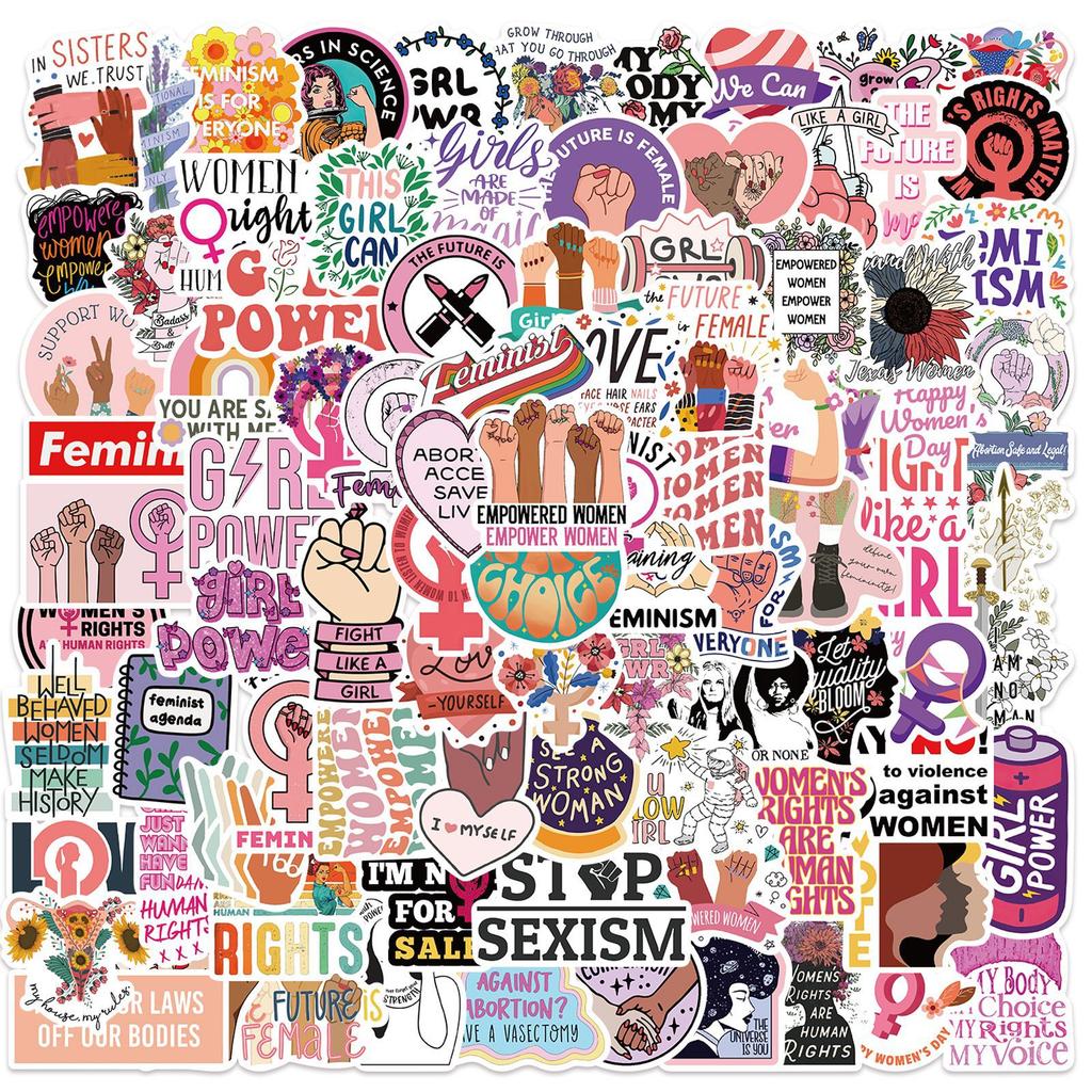 100 Inspirational Feminist Graffiti Stickers Personalized DIY Decorative Computer Suitcase Waterproof