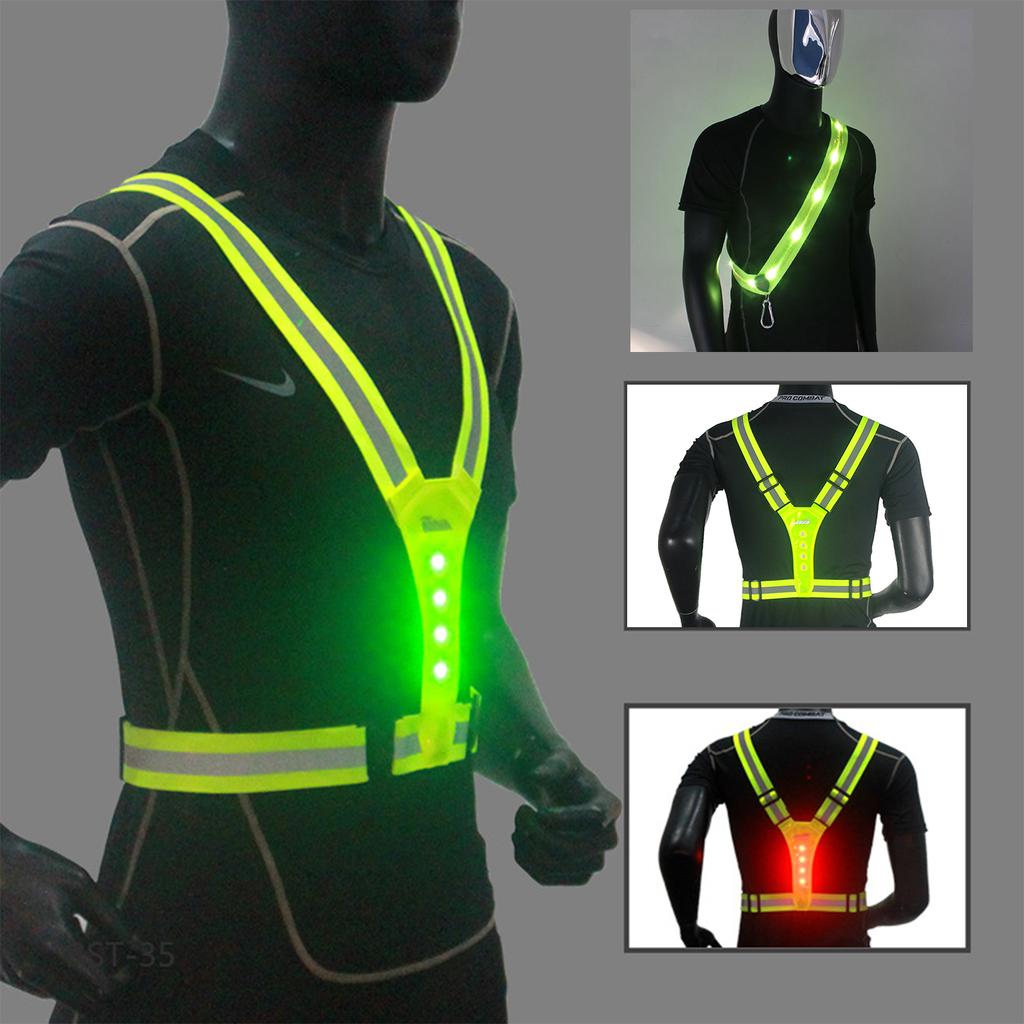 Reflective Straps CR2032 LED Shoulder Straps for Men Women Night Safety Outdoor Hiking Jogging Walking Light Gear