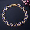 Wave Crystal Gemstone Bracelet Lobster Clasp Crystal Chain Bracelet New Women Bracelet  Women