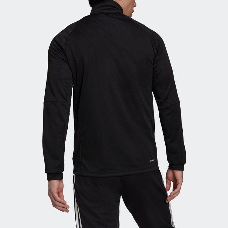 Adidas Logo Embroidered Striped Zip Jacket Men Jackets Black H28910