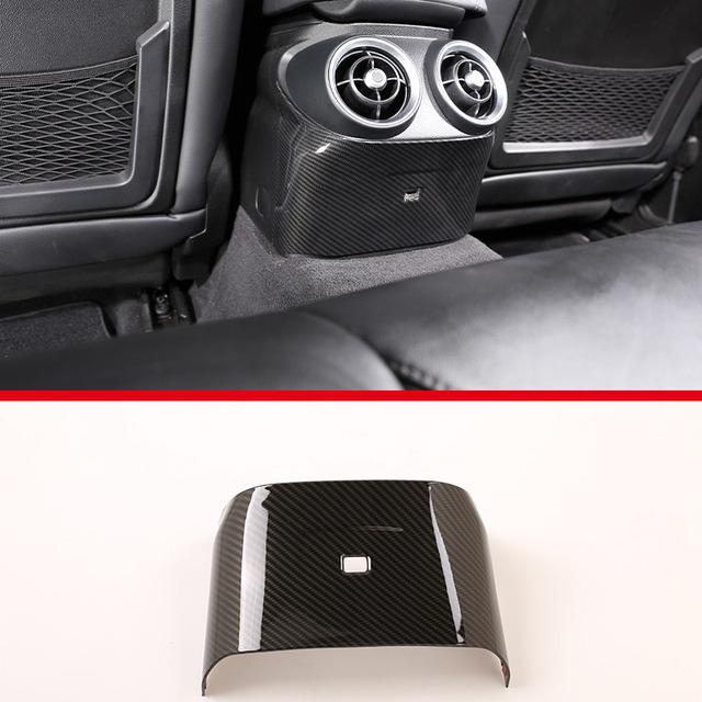 Fibră de carbon ABS pentru Alfa Romeo Giulia 2017-Rândul din spate al mașinii Capac prize aer condiționat Trim Accesorii interioare auto