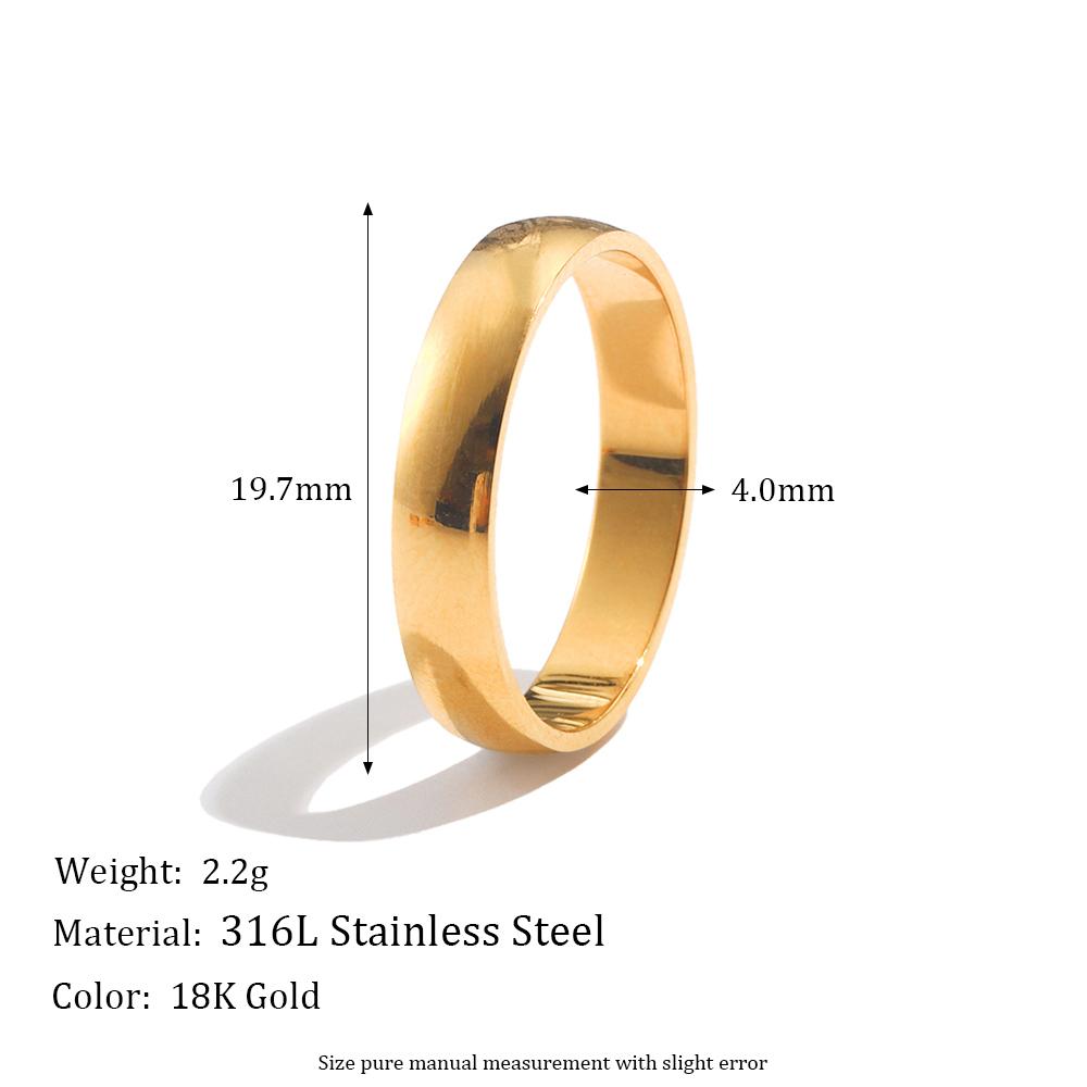 Size 5-10 Waterproof Stainless Steel Ring Gold Plated Silver Color 2mm 4mm 6mm Basics Rings For Men Women Stackable Rings
