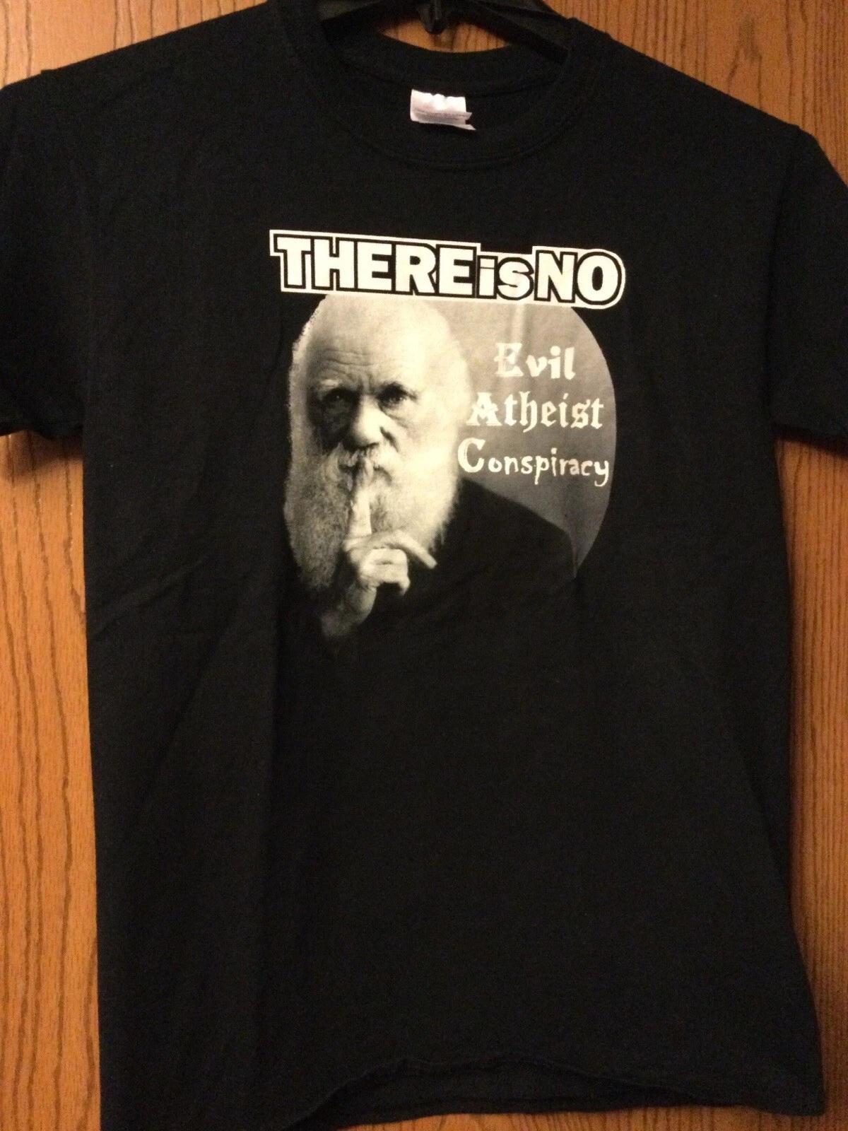 

“There Is No Evil Atheist Conspiracy” - Black Shirt - S - Gildan 2XL