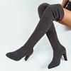 Fashion Women Boot Faux Suede Women Over The Knee Boots Lace Up Sexy High Heels Shoes Woman Female Autumn Solid Slim Thigh High Botas