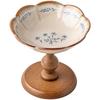 High-Value Fruit Plate Wooden High-Footed Fruit Plate Ceramic Pastry Plate Snack Tray Entrance Ornament Export