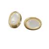 Elegant Retro White Oval Earrings - Luxurious & Versatile Studs with Unique Design Sensibility for a Modern, Minimalist Style.