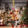Christmas Tree Ornaments Hangable Double-Sided Flat Acrylic Animal Figurine Ornament For Wall Living Room Mantel Door Bedroom