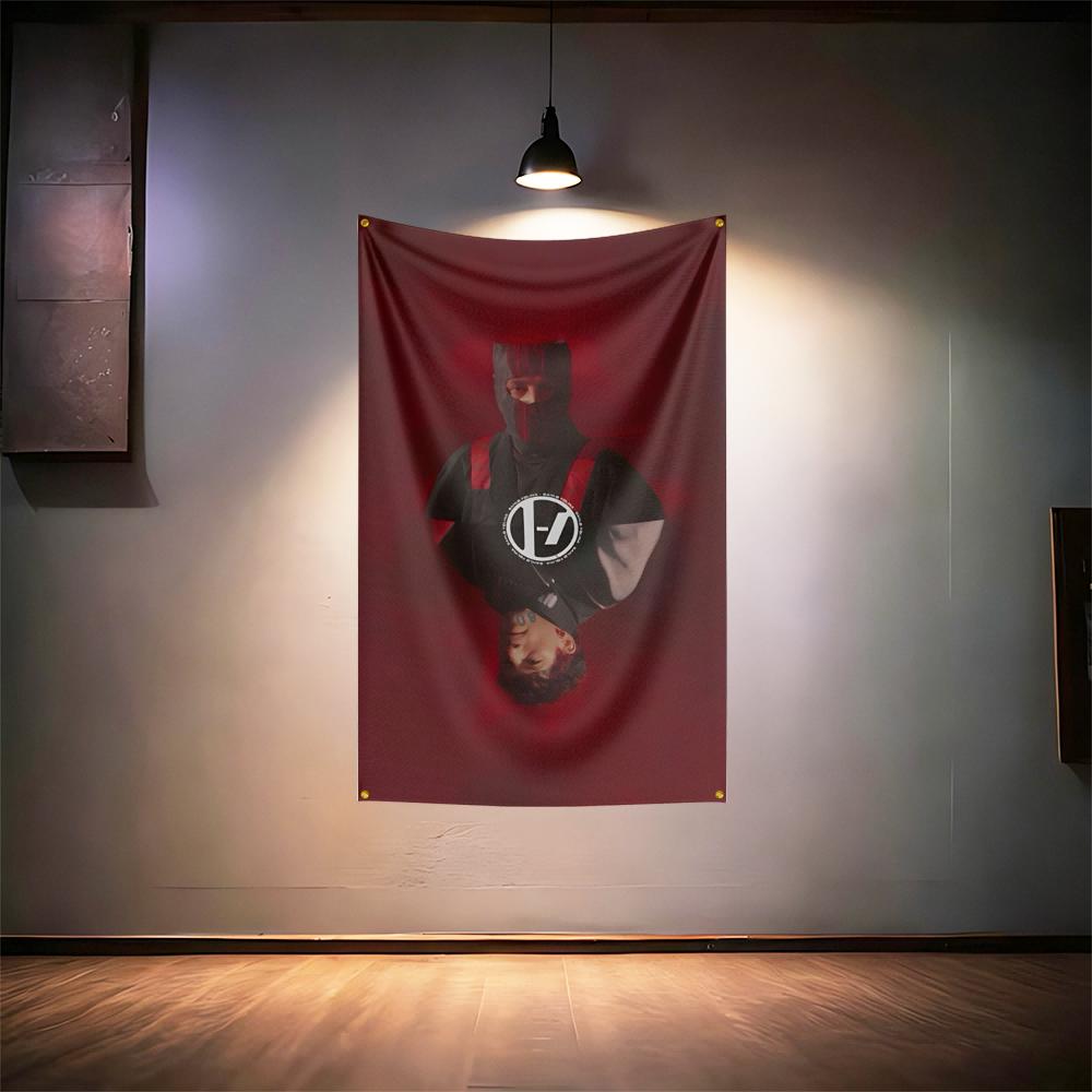 Rock Music Flag 3x5ft For Twenty One Pilots Fans Banner Hd Print Brass Grommet Garage Bedroom Living Room Dorm Wall Decor Tapest