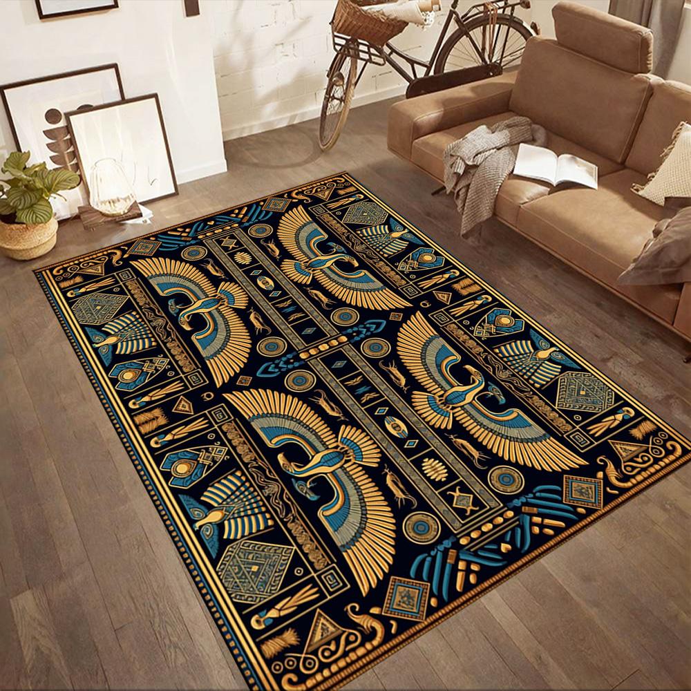 Egyptian Hieroglyphic Design Floor Mats for Living Room, Bedroom and Room Decoration Are Suitable for Gifts.