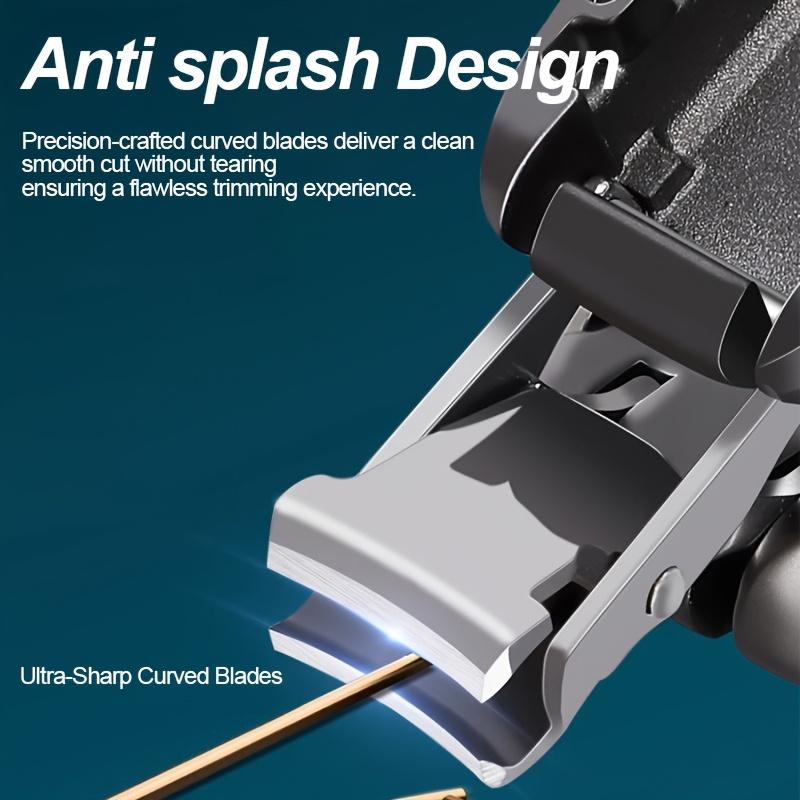Ultra Scharfer Nagelknipser mit Feile - Spritzwassergeschützt, Ergonomisches Design für Finger- und Zehennägel, Perfekt für Reisen, Edelstahl, Kompakt & Modern