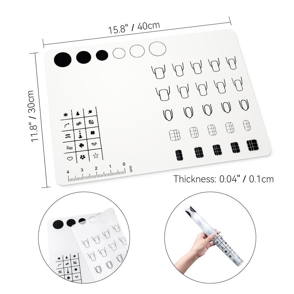 Professionelles Silikon-Matten-Set für Nagelkunst, Stamping und Nagellack-Übungen