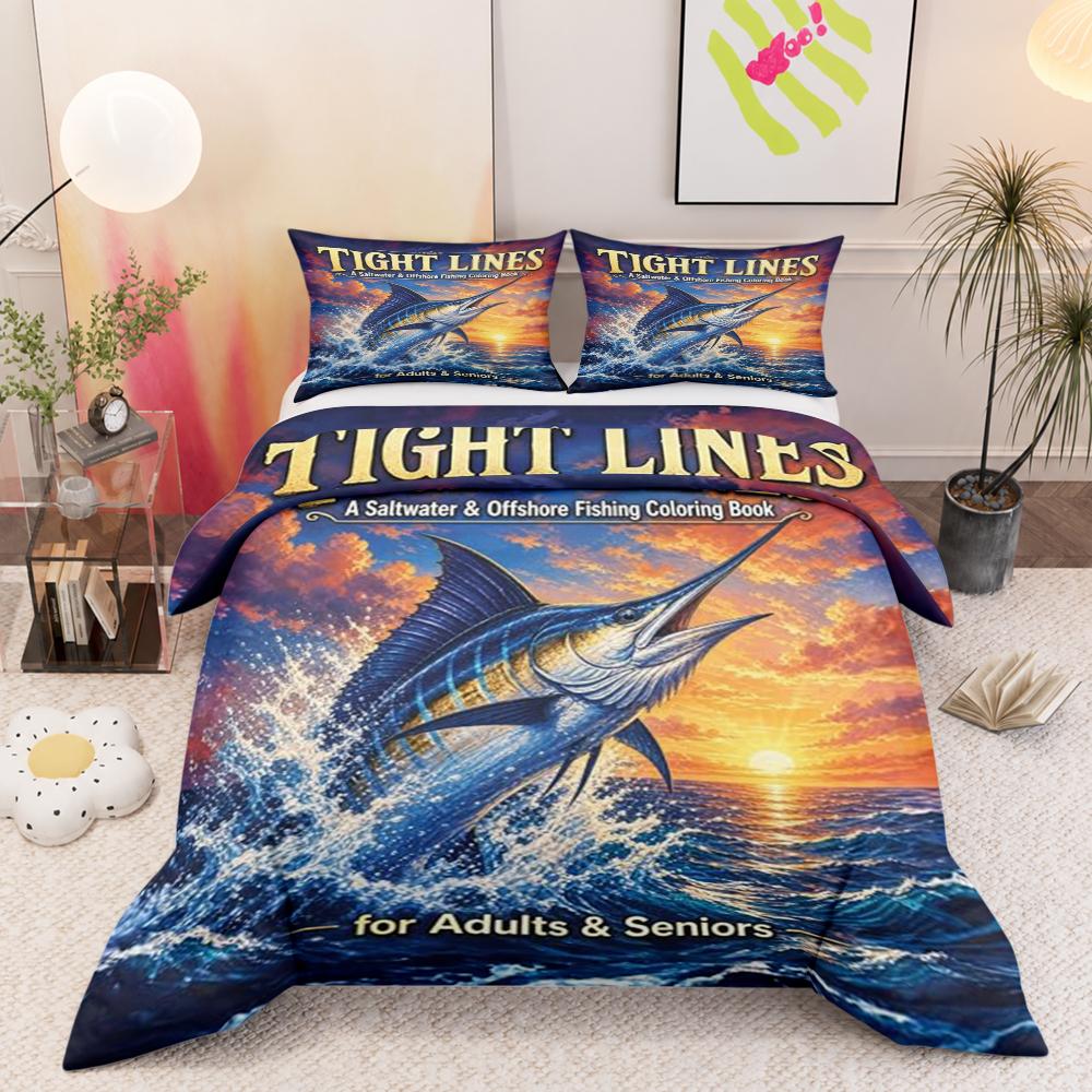 Mystical Crab Zodiac Art in Blue & Gold Bedding set (1 duvet cover, 2 pillowcases, duvet not included)