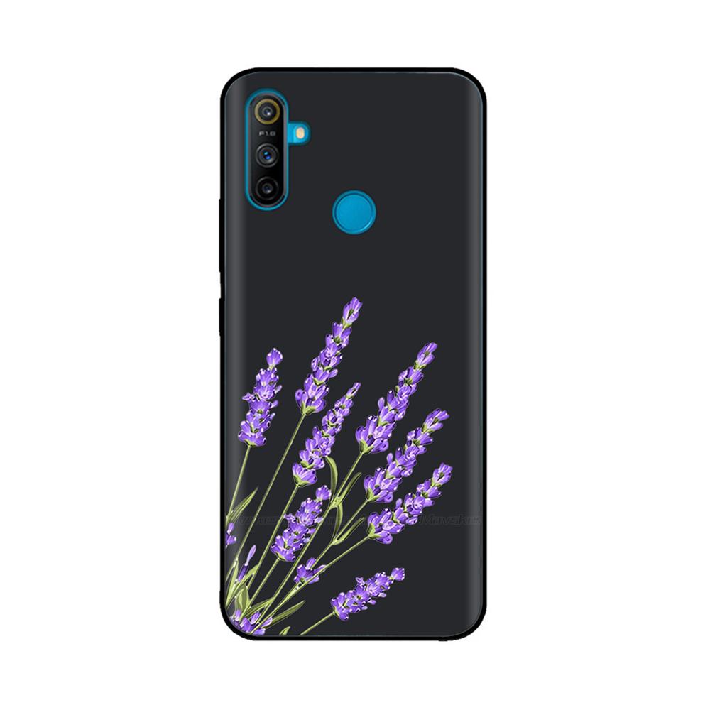 Etui do Realme C3 Miękkie Czarne Silikonowe TPU Wzór Tylna Klapka Do OPPO Realme C3 RMX2020 C 3 RealmeC3 Malowane Etui na Telefon Fundas