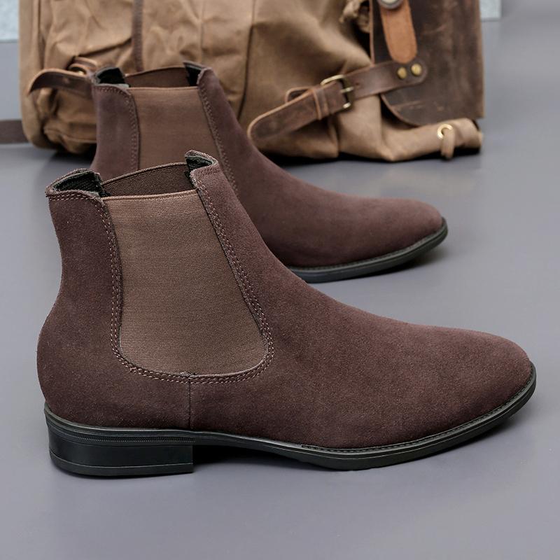 

Мужские ботинки Повседневные деловые ботинки челси Мужские ботинки в стиле ретро британский стиль Однофутовый бренд Рабочие ботинки Социальные ботинки Мужской размер 38-48 48 темно-коричневого